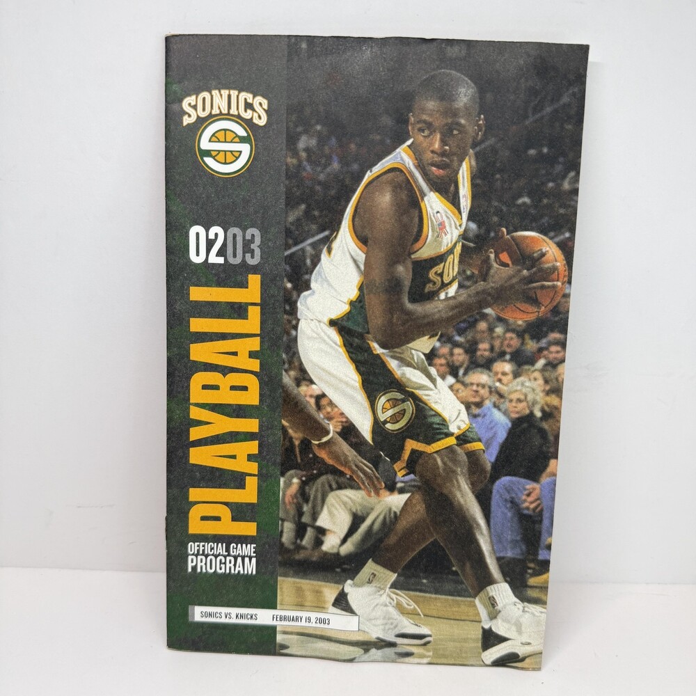 Vintage Seattle SuperSonics New York Knicks Program NBA Feb 19 2003
